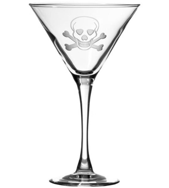Rolf Skull and Cross Bones Martini Glass - Thumbnail 2
