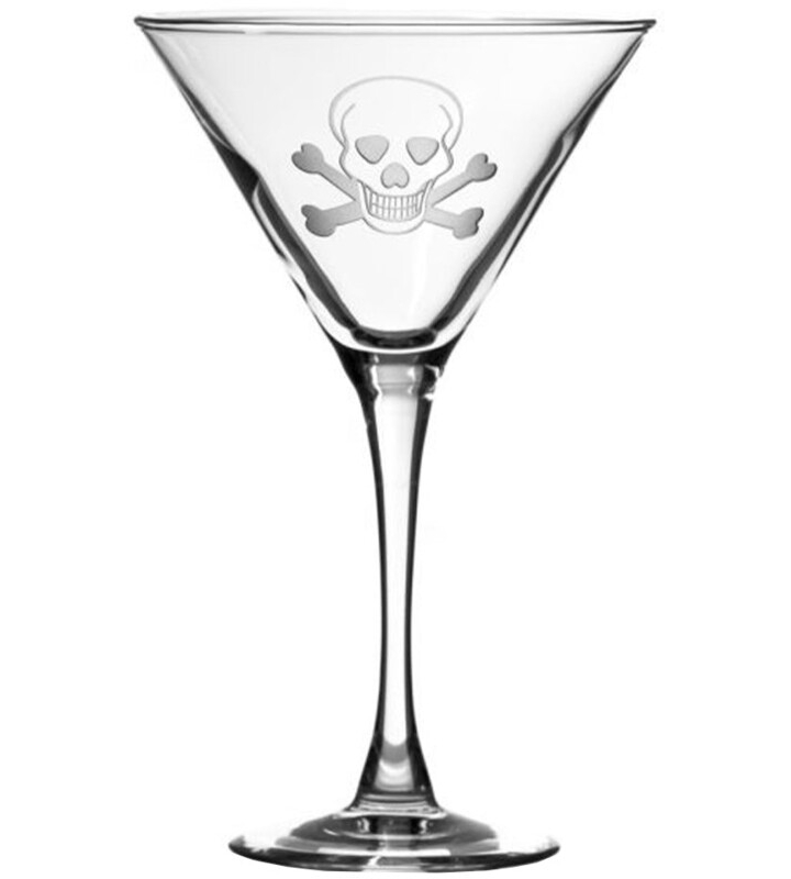 Rolf Skull and Cross Bones Martini Glass - Thumbnail 2